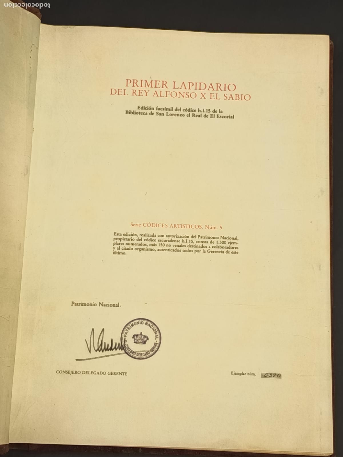 Libros de segunda mano: 1982 - El primer lapidario de Alfonso X el Sabio, 2 tomos (Facs&iacute;mil y libro estudio) - Foto 7