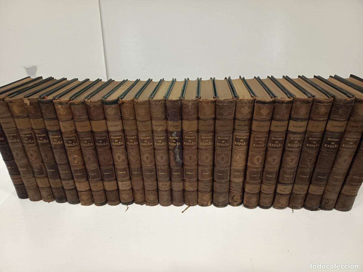Second hand books: 1889 - MODESTO LAFUENTE. Historia General de Espa&ntilde;a, 24 tomos (de 25, falta el tomo II)