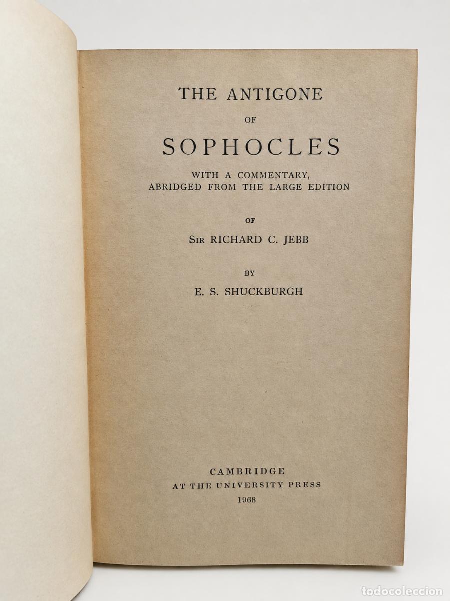 Libros de segunda mano: S&oacute;focles &ndash; The Antigone of Sophocles &ndash; Cambridge University Press &ndash; 1968