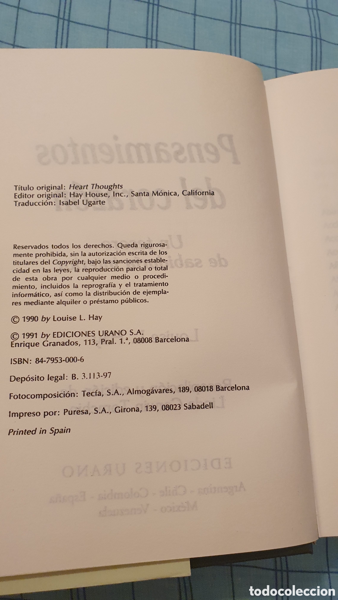 Libros de segunda mano: Pensamientos del Coraz&oacute;n de Louise L.Hay - Foto 2
