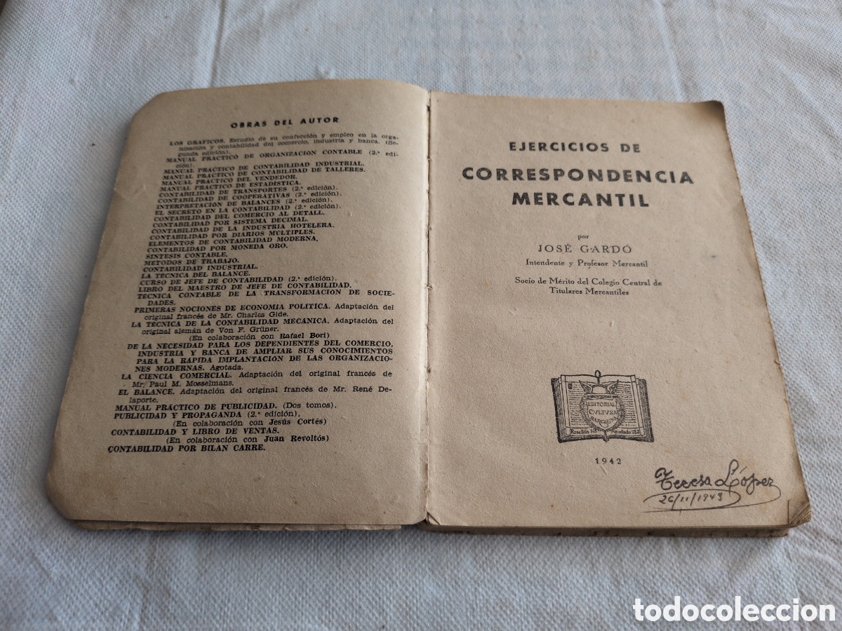 Libros de segunda mano: EJERCICIOS DE CORRESPONDENCIA MERCANTIL - JOSE GARDO. 1942. - Foto 2