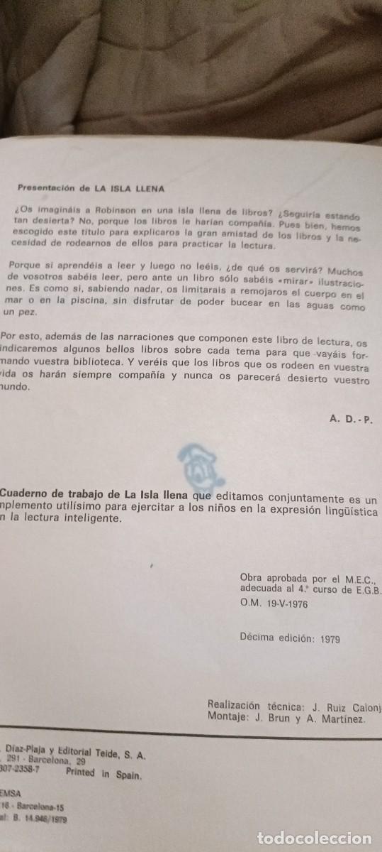Libros de segunda mano: La &iacute;sla llena.Aurora Diez-Plaja - Foto 2