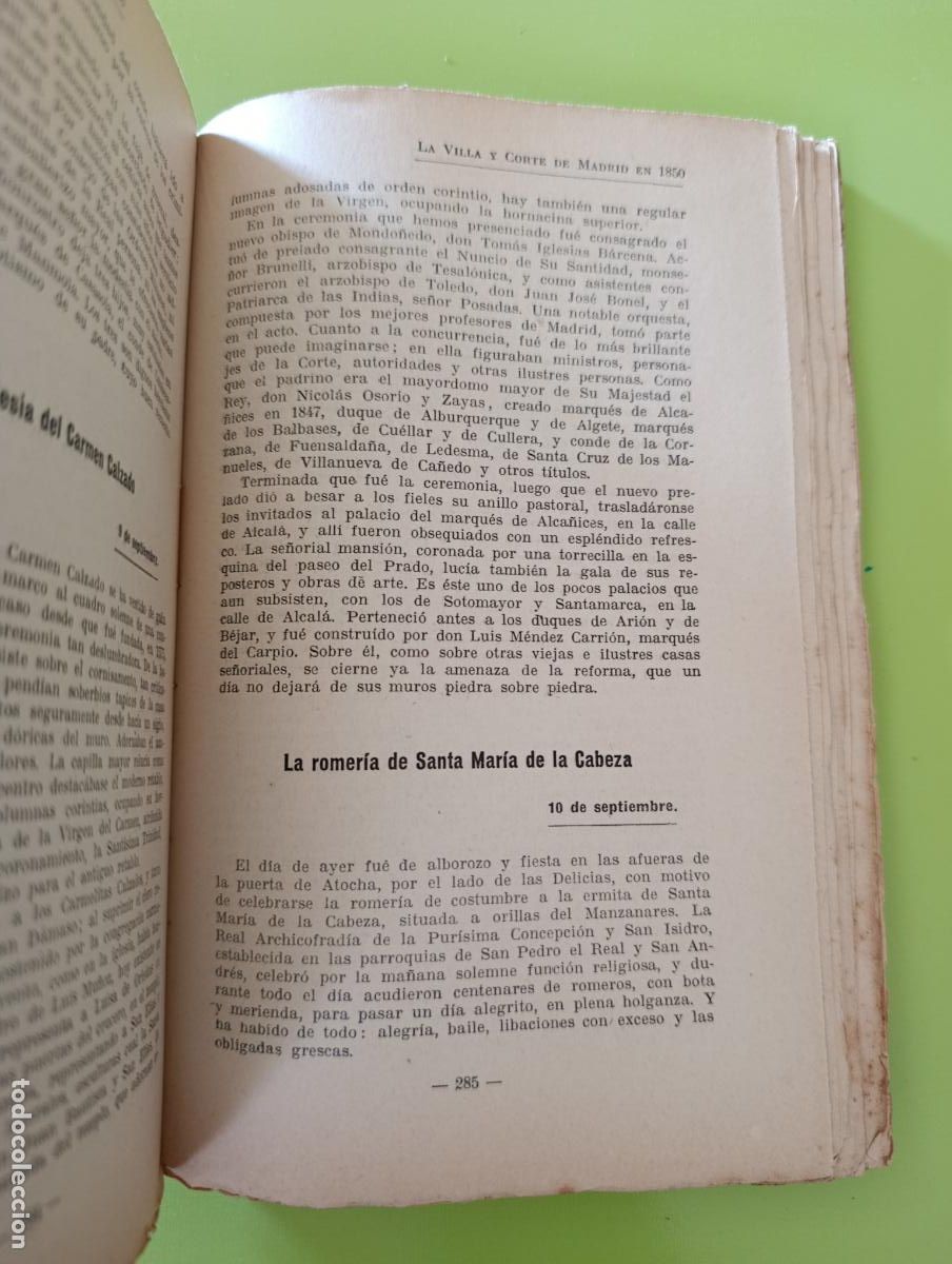 Libros de segunda mano: LA VILLA Y CORTE DE MADRID EN 1850. LE&Oacute;N ROCH. MADRID 1927. - Foto 2