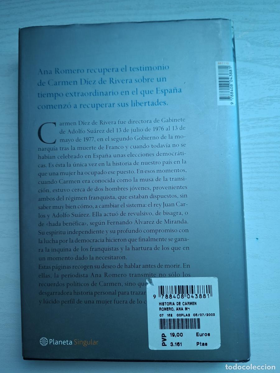 Libros de segunda mano: Historia de Carmen - Romero, Ana - Foto 3