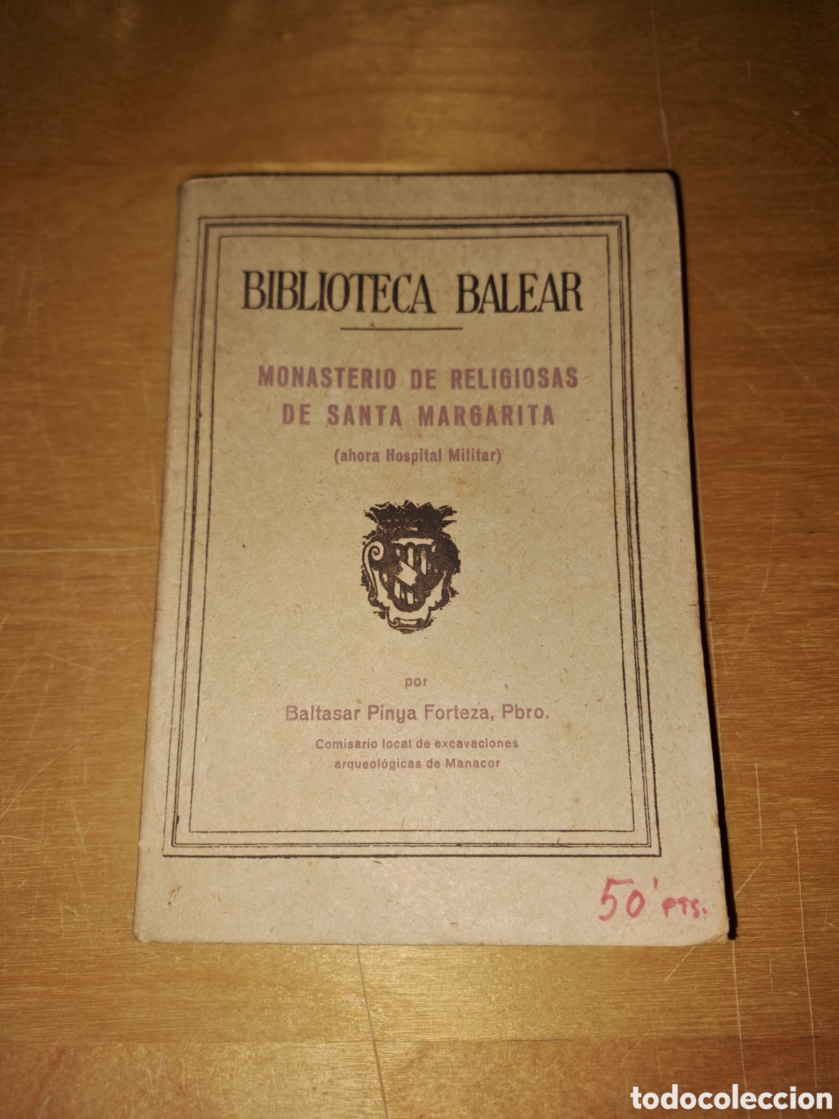 Libros de segunda mano: Monasterio de religiosas de santa margarita. Biblioteca balear