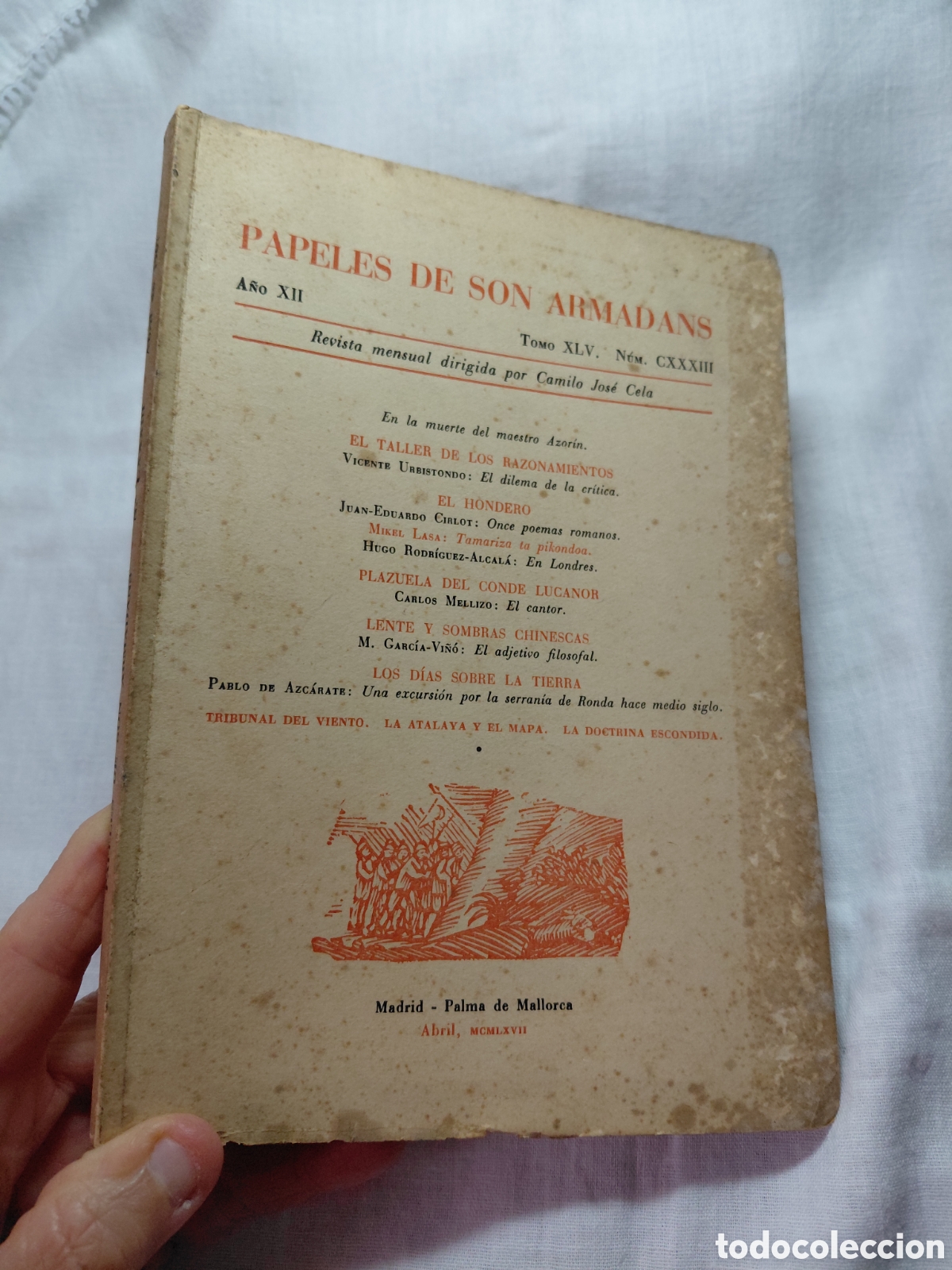 Libros de segunda mano: PAPELES DE SON ARMADANS.A&Ntilde;O XII.TOMO XLV.N&ordf; CXXXIII.ABRIL 1967