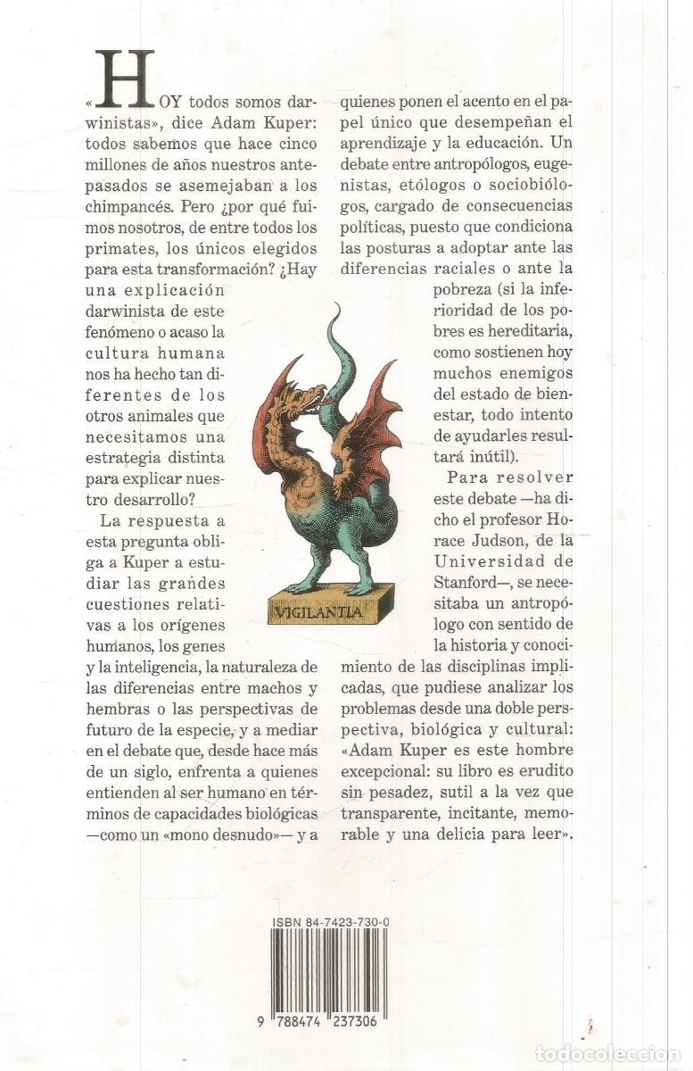 Libros de segunda mano: ADAM KUPER. EL PRIMATE ELEGIDO. CRITICA DRAKONTOS. PRIMERA EDICION - Foto 2