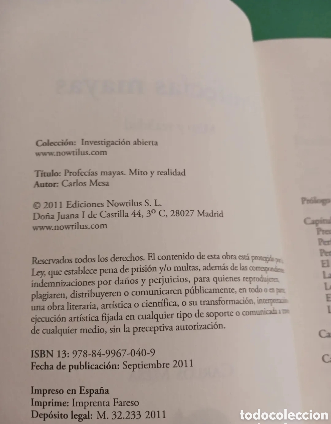 Libros de segunda mano: Libro PROFEC&Iacute;AS MAYAS/ MITO Y REALIDAD - Foto 2