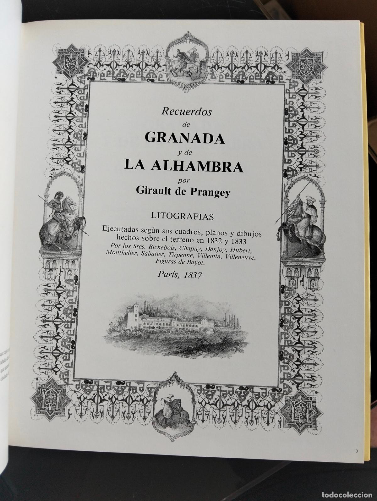 Libros de segunda mano: Litografias. Granada y Sevilla, Girault de Prangey, Facsimil de la de 1837. 1984VISITA CATALOGO. L55