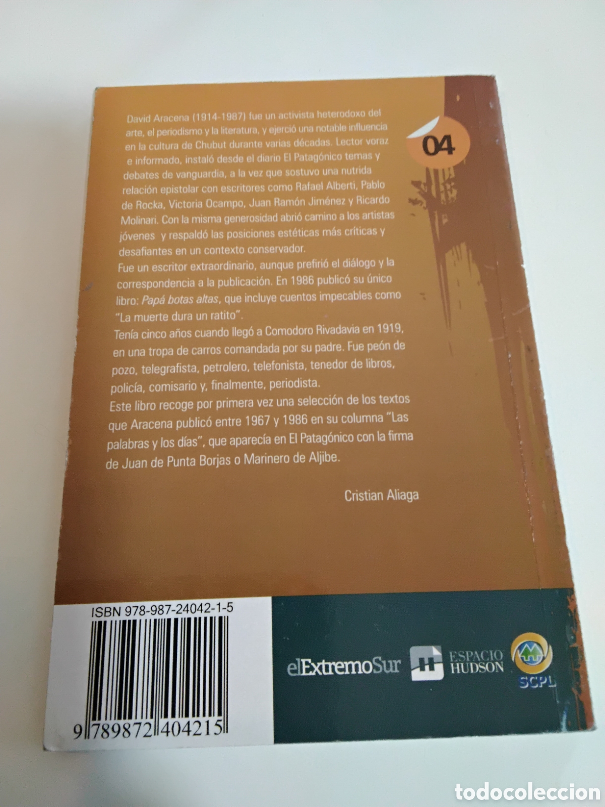 Libros de segunda mano: David Aracena &ndash; Las palabras y los d&iacute;as &ndash; Espacio Hudson / El Extremo Sur &ndash; 2009 - Foto 2