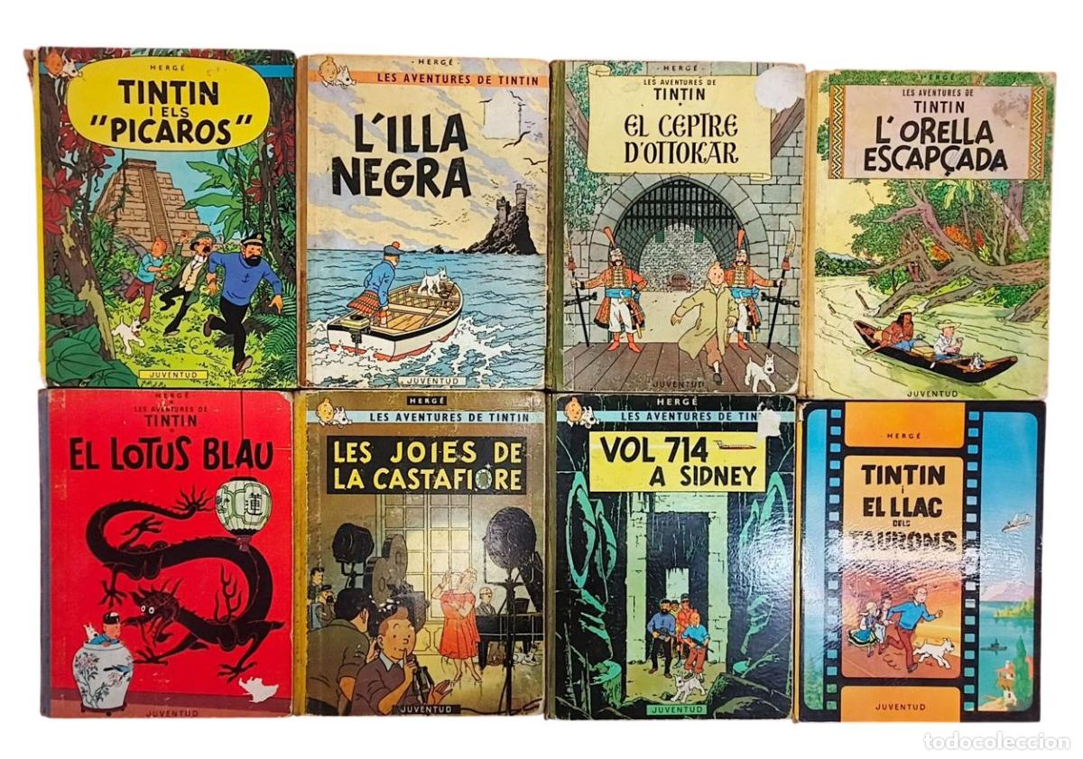 Libros de segunda mano: LOTE DE PRIMERAS EDICIONES DE LAS AVENTURAS DE TINTIN EN CATAL&Aacute;N. HERG&Eacute;. ED. JUVENTUD. 1964-1976