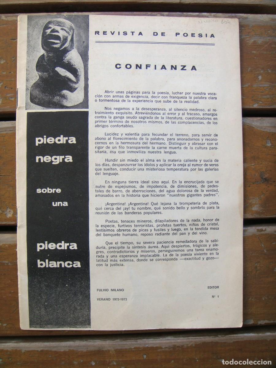 Libros de segunda mano: PIEDRA NEGRA SOBRE UNA PIEDRA BLANCA. Revista de poes&iacute;a. N&deg; 1.