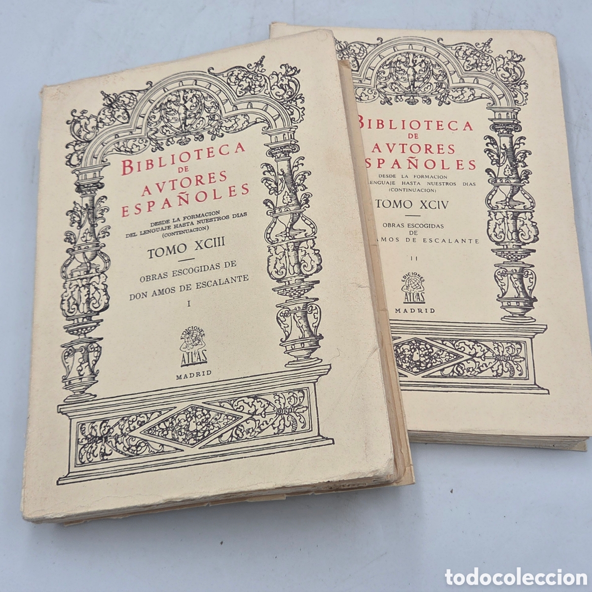 Livros em segunda m&atilde;o: BIBLIOTECA AUTORES ESPA&Ntilde;OLES 1956 TOMOS XCII Y XCIV Obras escogidas de D. Amos de Escalante