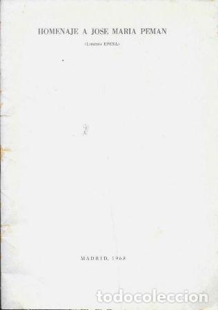 Libros de segunda mano: HOMENAJE A JOSE MARIA PEMAN, MADRID, 1968 - A-PEMAN-332 ,2