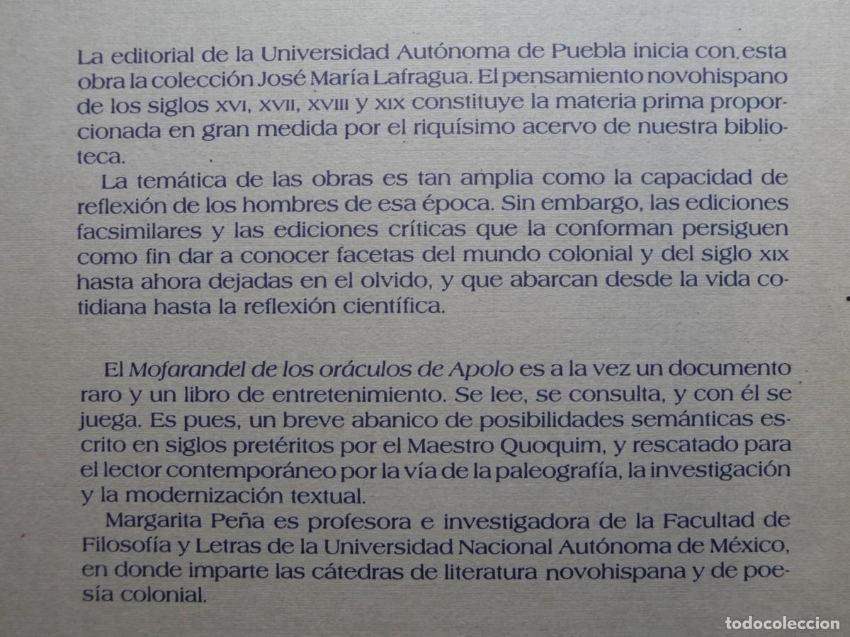 Libros de segunda mano: MOFARANDEL DE LOS OR&Aacute;CULOS DE APOLO. MAESTRO QUOQUIM - Foto 7