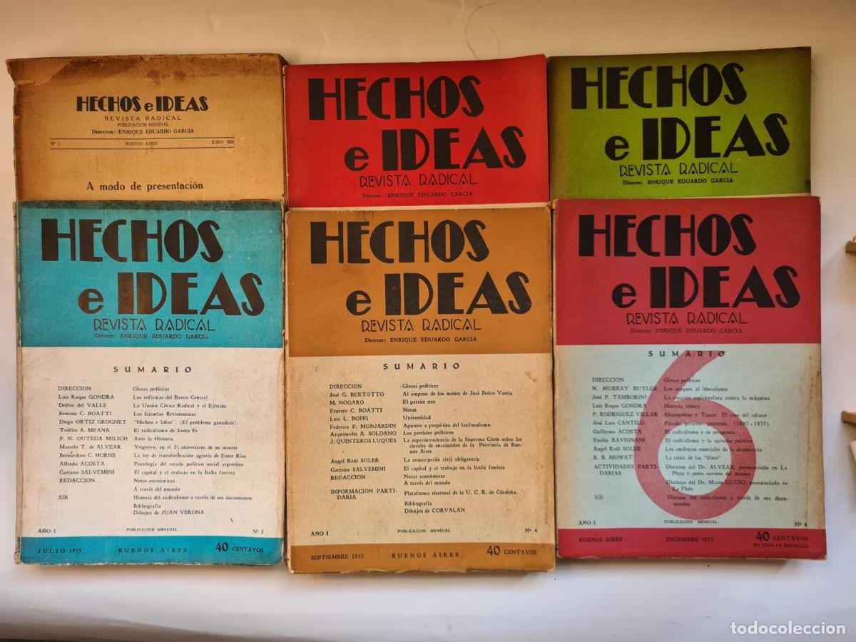 Libros de segunda mano: Lote de los 10 primeros n&uacute;meros de la revista radical Hechos e Ideas, 1935-1936