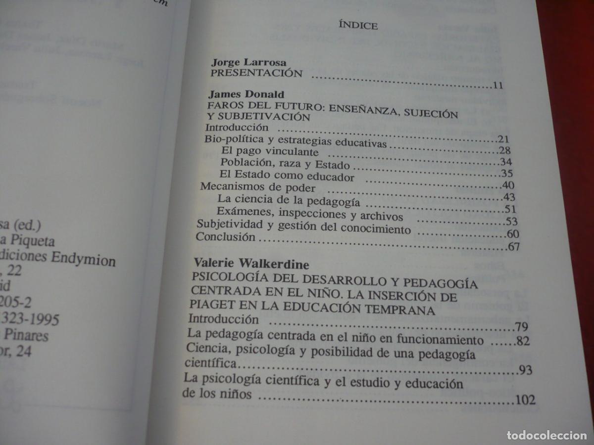 Libros de segunda mano: ESCUELA, PODER Y SUBJETIVACION ( JORGE LARROSA ) 1995 CRITICA EDUCACION GENEALOGIA DEL PODER - Foto 5