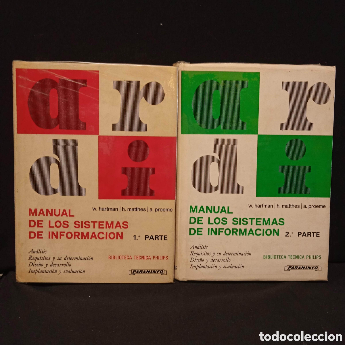 Libros de segunda mano: MANUAL DE LOS SISTEMAS DE INFORMACI&Oacute;N (2VOLS) - HARTMAN MATTHES PROEME - PARANINFO 1968 Y 1975