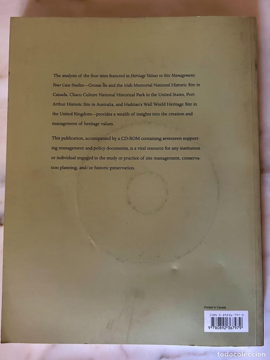 Libros de segunda mano: HERITAGE VALUES IN SITE MANAGEMENT &ndash; FOUR CASE STUDIES - GETTY PUBLICATIONS &ndash; CD-ROM INCLUDED - Foto 2