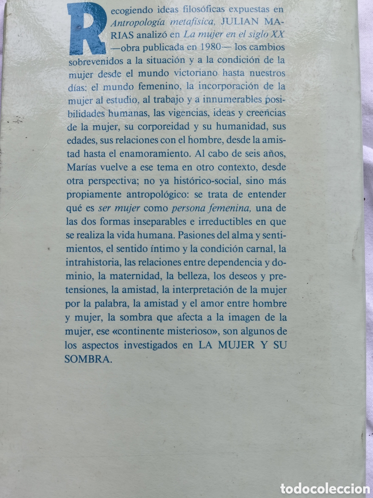 Libros de segunda mano: LA MUJER Y SU SOMBRA JULIAN MAR&Iacute;AS - Foto 2
