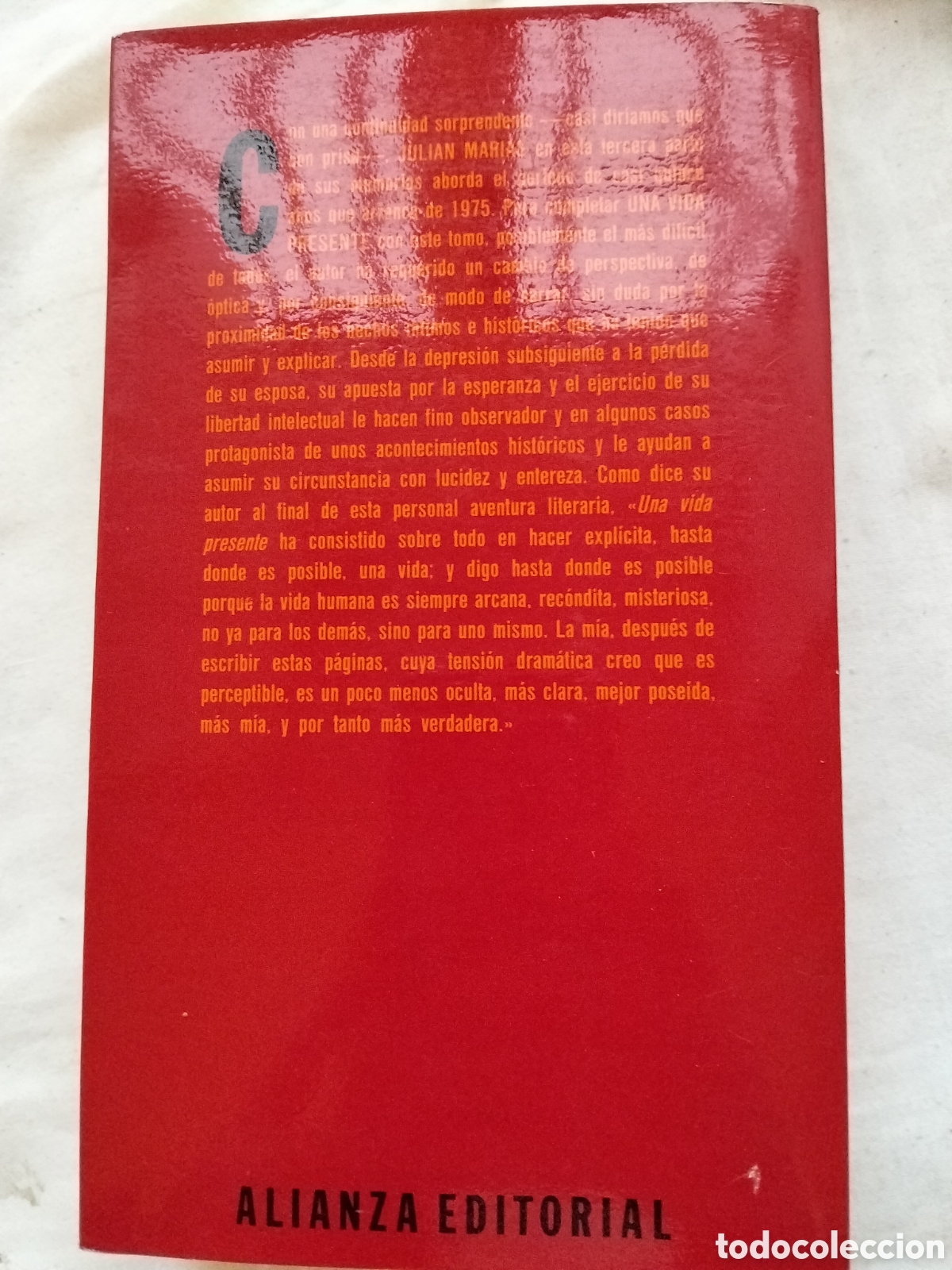 Libros de segunda mano: UNA VIDA PRESENTE MEMORIAS 3 JULI&Aacute;N MAR&Iacute;AS - Foto 2