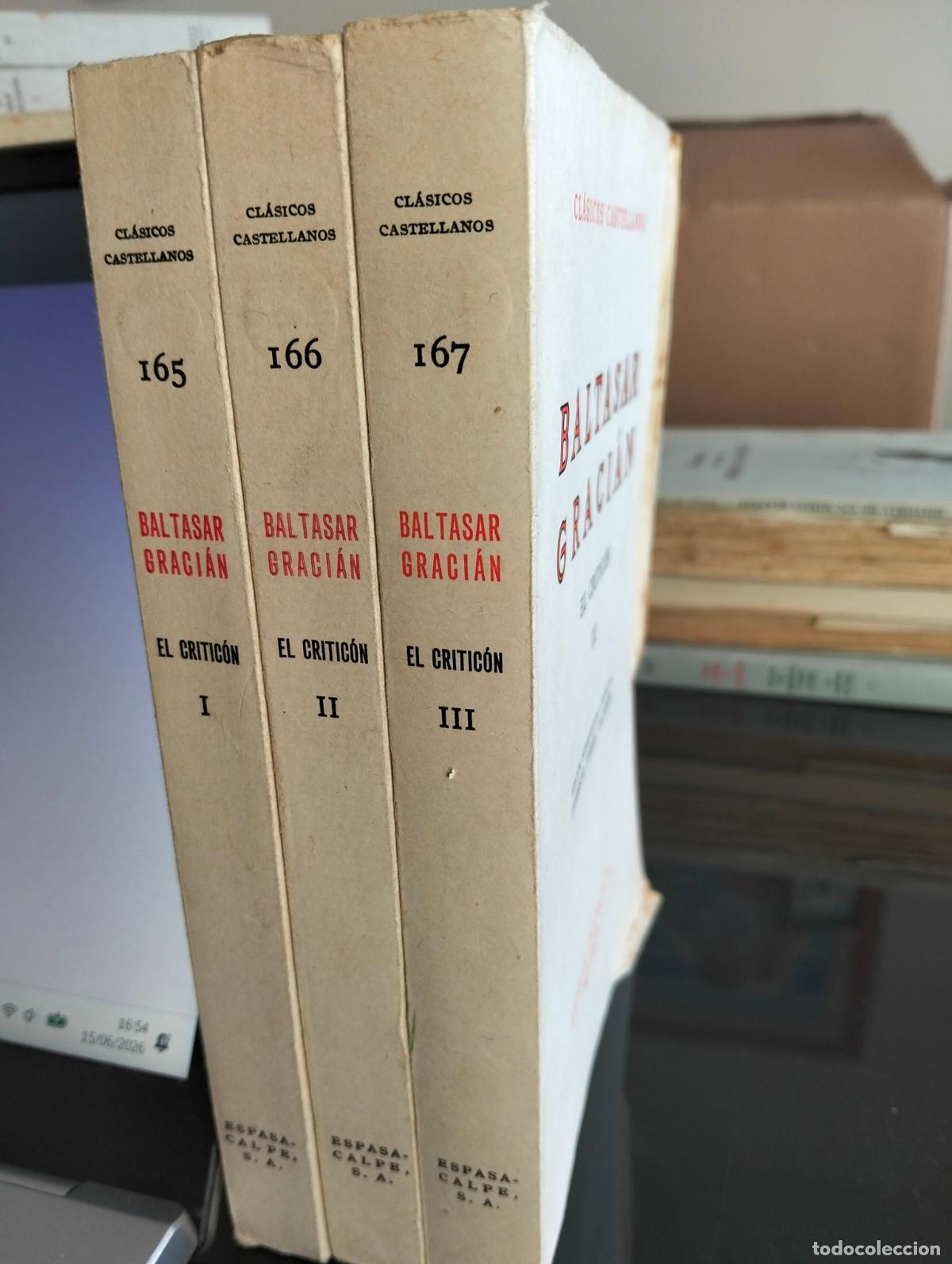 Libros de segunda mano: Literatura. El Criticon. Baltasar Gracias, ed. Evaristo Correa, Espasa, 1971. VISITA CATALOGO. L55