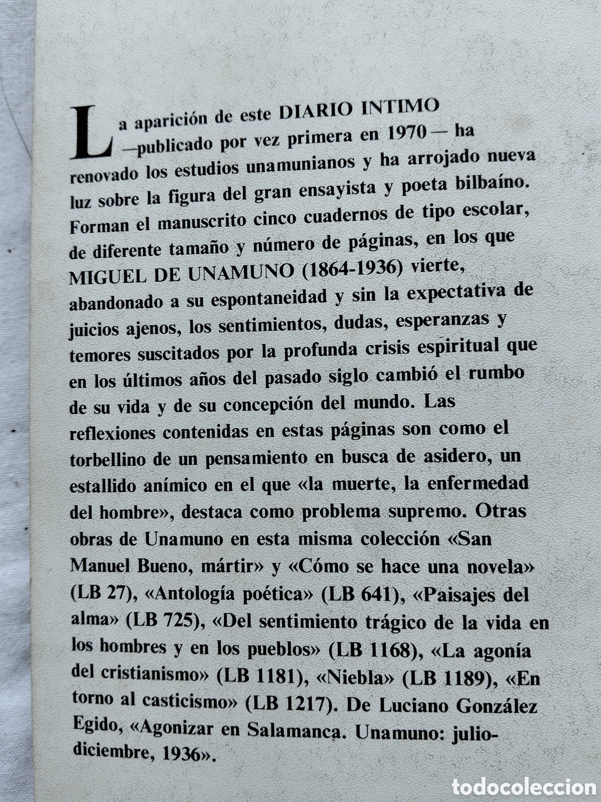 Libros de segunda mano: DIARIO INTIMO. MIGUEL DE UNAMUNO - Foto 2
