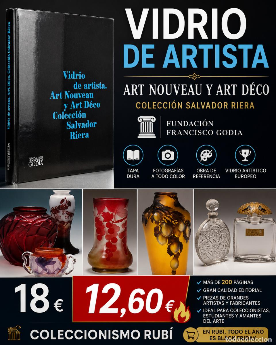 Libros de segunda mano: VIDRIO DE ARTISTA | ART NOUVEAU Y ART D&Eacute;CO | COLECCI&Oacute;N SALVADOR RIERA | FUNDACI&Oacute;N GODIA