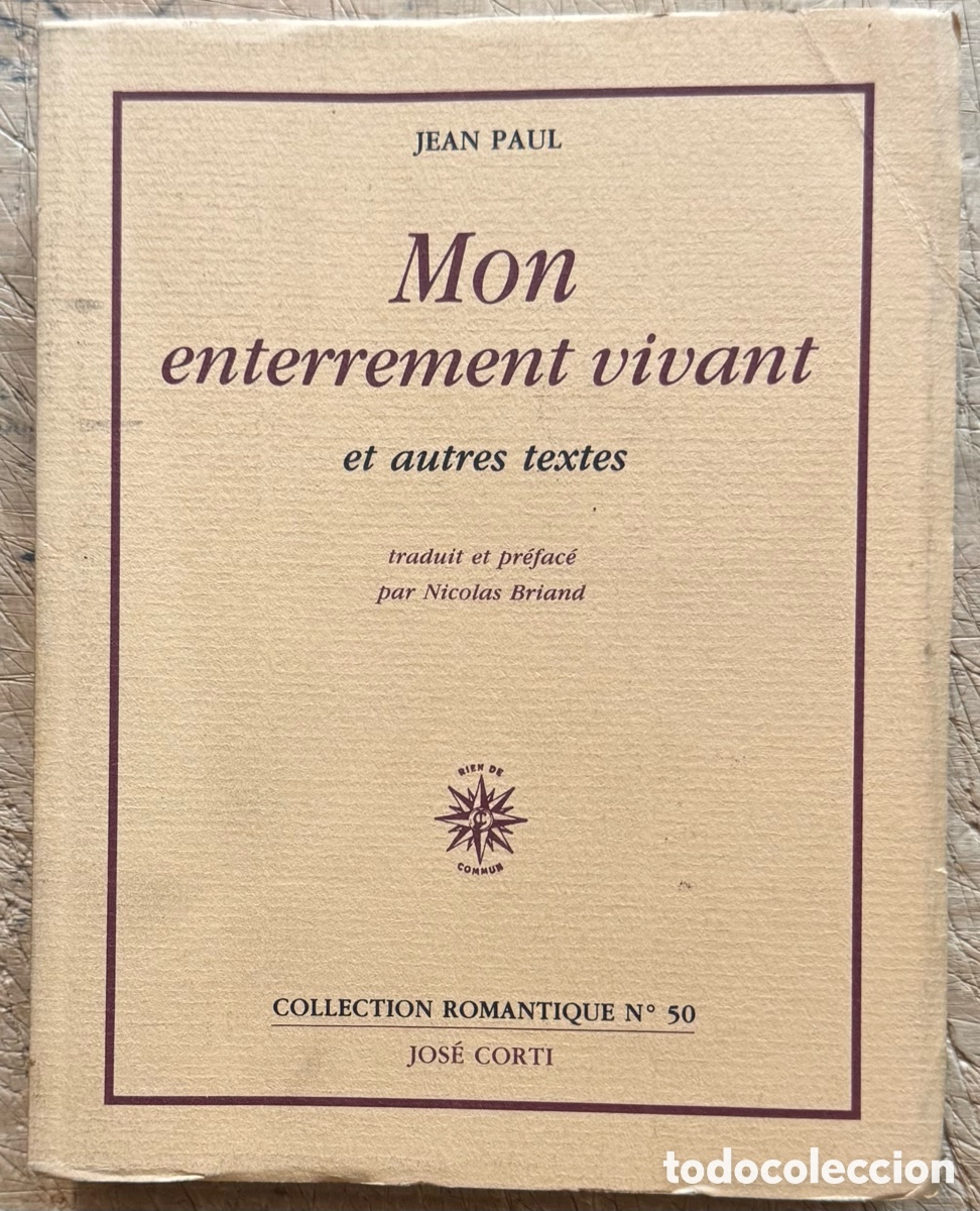 Libros de segunda mano: Jean Paul. Mon enterrement vivant et autres textes