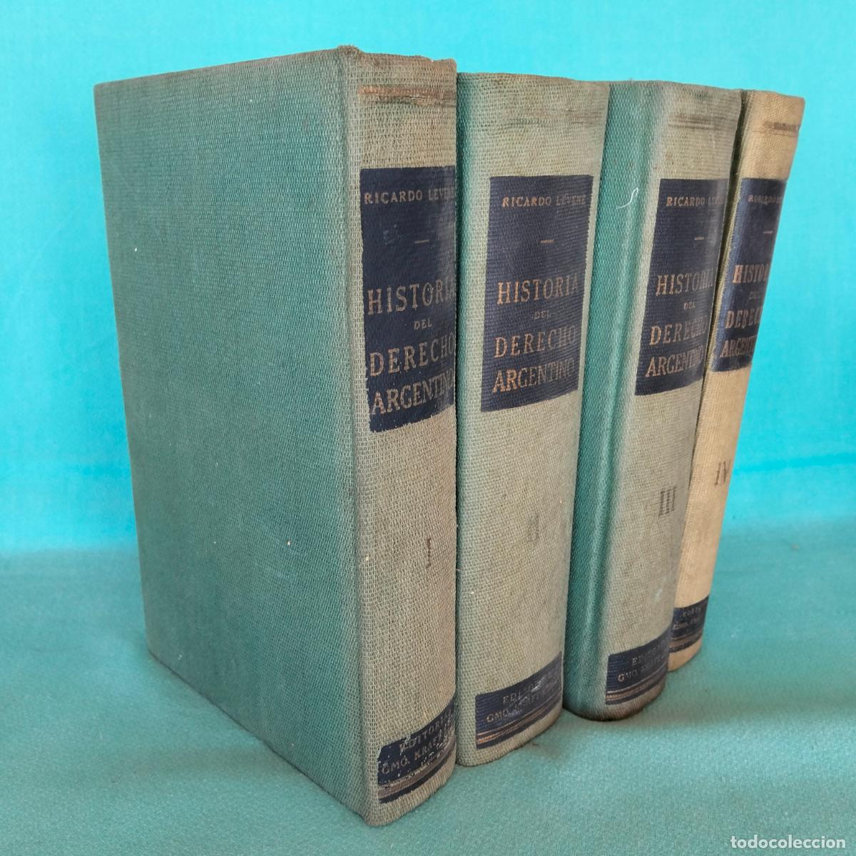Libri di seconda mano: Lote 4 libros antiguos de historia del derecho argentino Ricardo Levene colecci&oacute;n tomos I II III IV