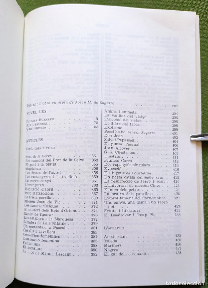 Libros de segunda mano: OBRES COMPLETES - JOSEP M&ordf; DE SAGARRA - PROSA - EDITORIAL SELECTA - 1986. - Foto 3