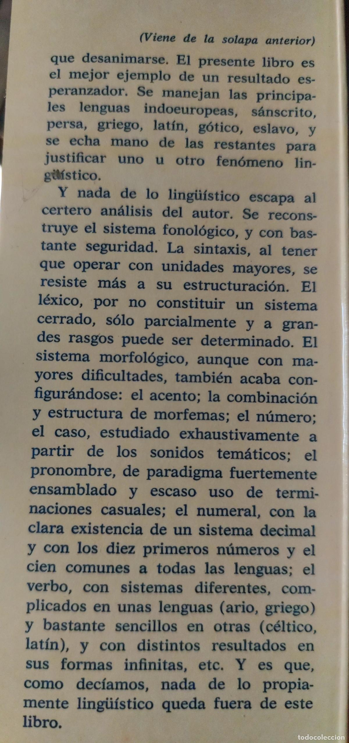 Libros de segunda mano: INTRODUCCI&Oacute;N A LA LING&Uuml;ISTICA COMPARATIVA. OSWALD SZEMER&Eacute;NYI. - Foto 3