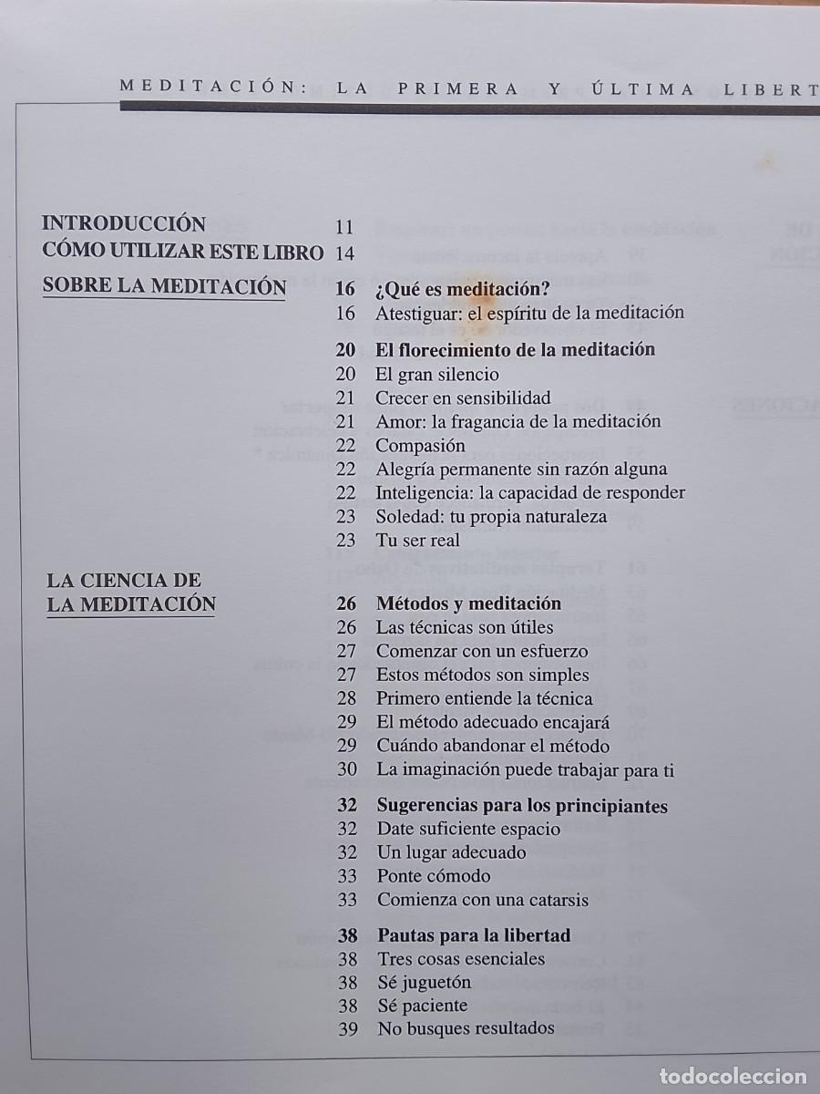 Libros de segunda mano: Osho meditaci&oacute;n, la primera y &uacute;ltima libertad - Foto 5