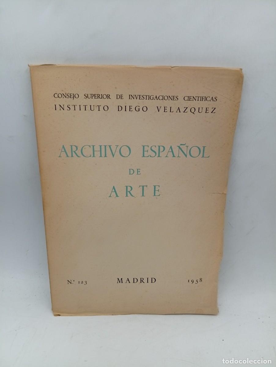 Libros de segunda mano: ARCHIVO ESPA&Ntilde;OL DE ARTE. INSTITUTO DIEGO VELAZQUEZ. N&ordm; 123. 1958.