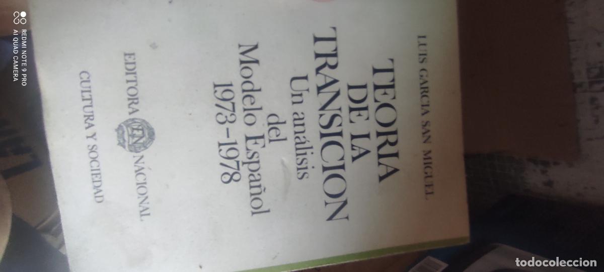 Libros de segunda mano: GARC&Iacute;A SAN MIGUEL, Luis. Teor&iacute;a de la transici&oacute;n. Un an&aacute;lisi del modelo espa&ntilde;ol 1973-1978 l
