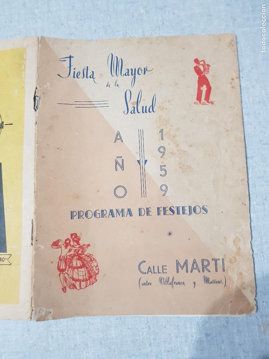 Libros de segunda mano: FIESTA MAYOR DE LA SALUD PROGRAMA A&Ntilde;O 1959