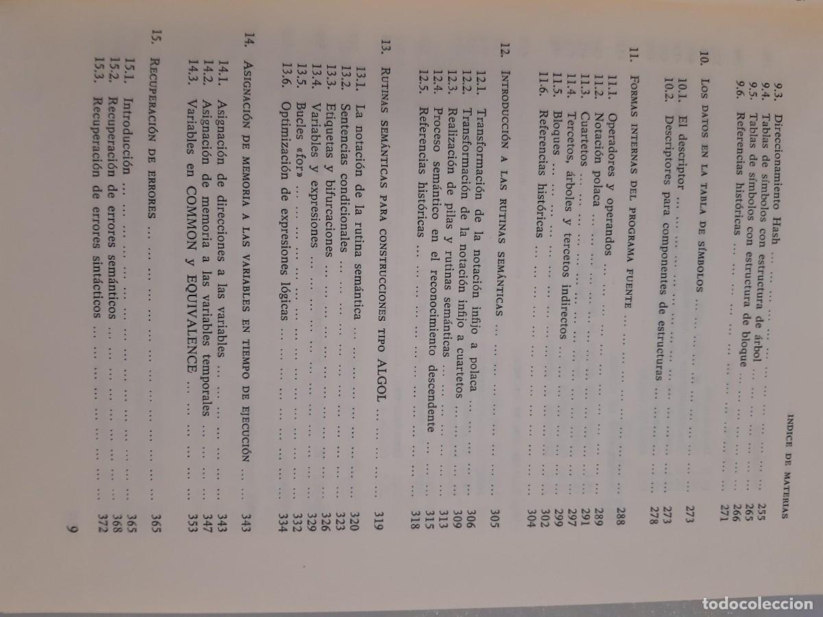 Libros de segunda mano: CONSTRUCCION DE COMPILADORES DAVID GRIES - PROCESOS DE DATOS - Foto 4