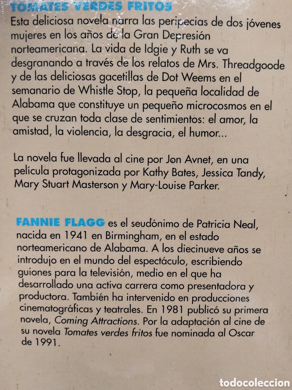 Libros de segunda mano: TOMATES VERDES FRITOS FANNIE GLAGG - Foto 2