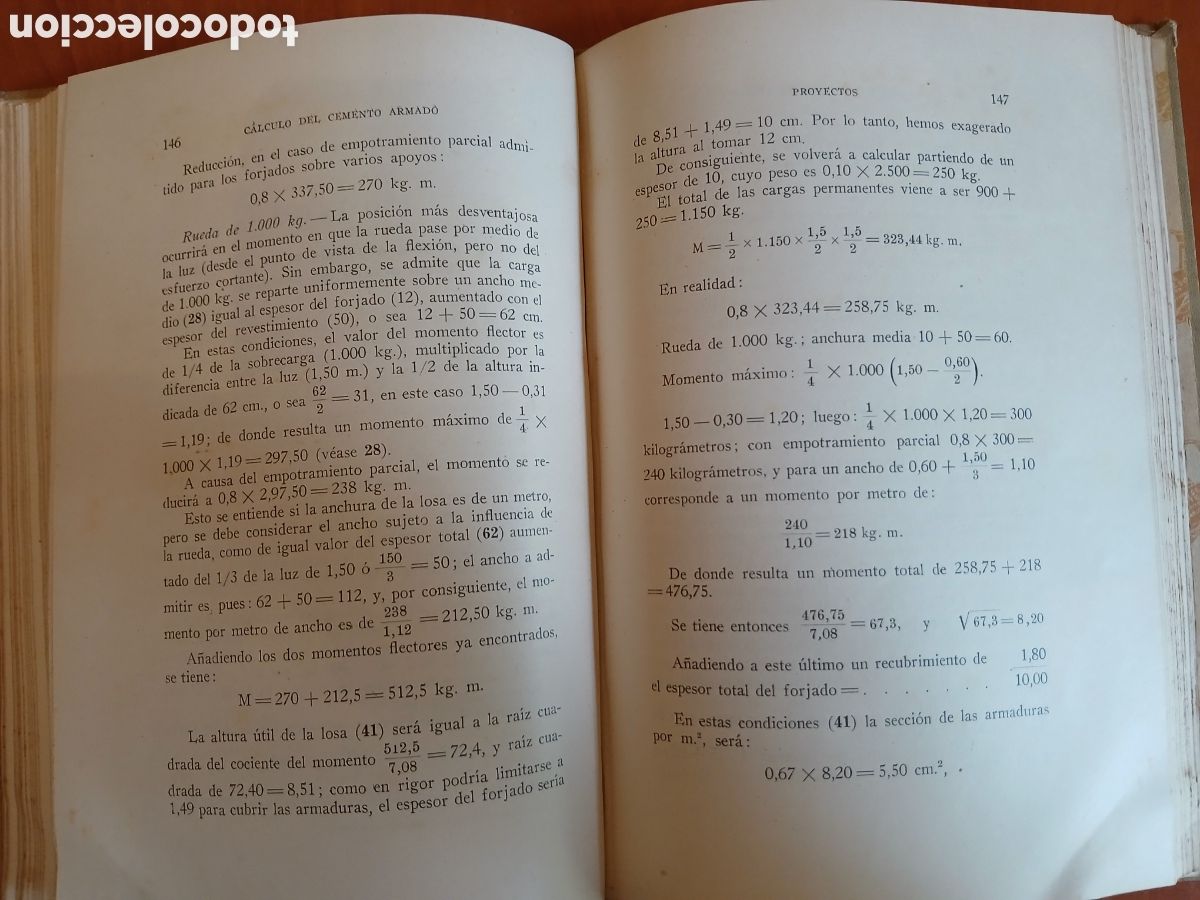 Libros de segunda mano: Cemento Armado. N de T&eacute;desco. - Foto 7