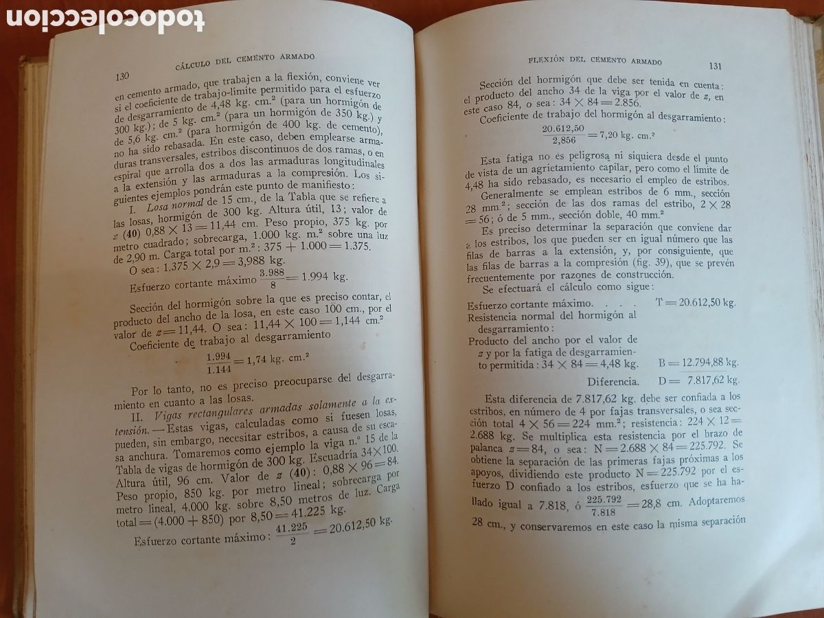 Libros de segunda mano: Cemento Armado. N de T&eacute;desco. - Foto 8