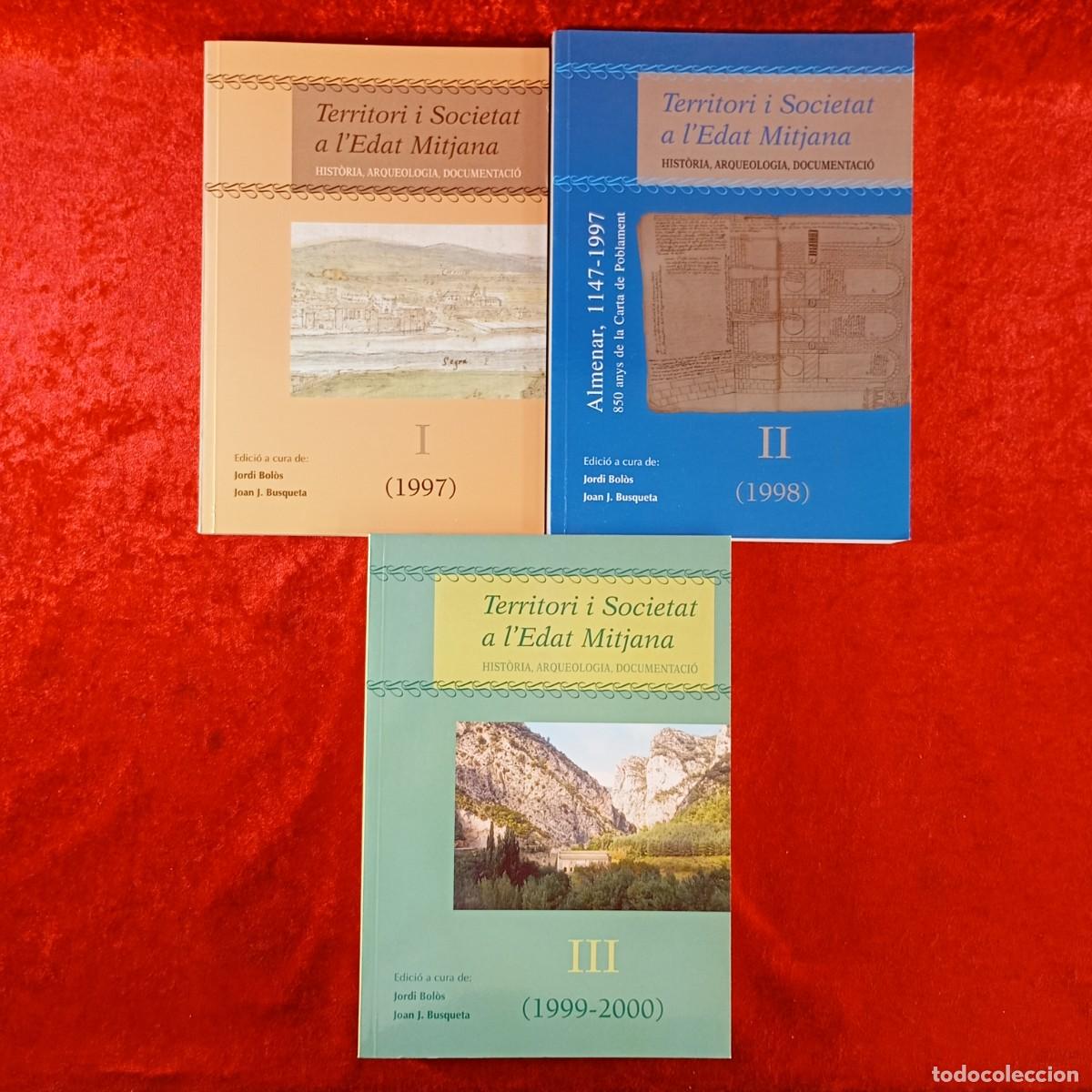 Libros de segunda mano: TERRITORI I SOCIETAT A L'EDAT MITJANA - JORDI BOL&Ograve;S, JOAN J. BUSQUETA - UDL - LOTE 3 TOMOS / 196