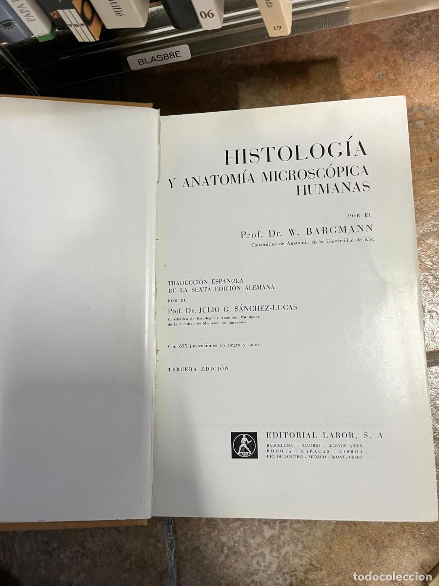 Libros de segunda mano: BLAS88E &ndash; Histolog&iacute;a y anatom&iacute;a microsc&oacute;pica humanas &ndash; W. Bargmann &ndash; Editorial Labor, S. A.