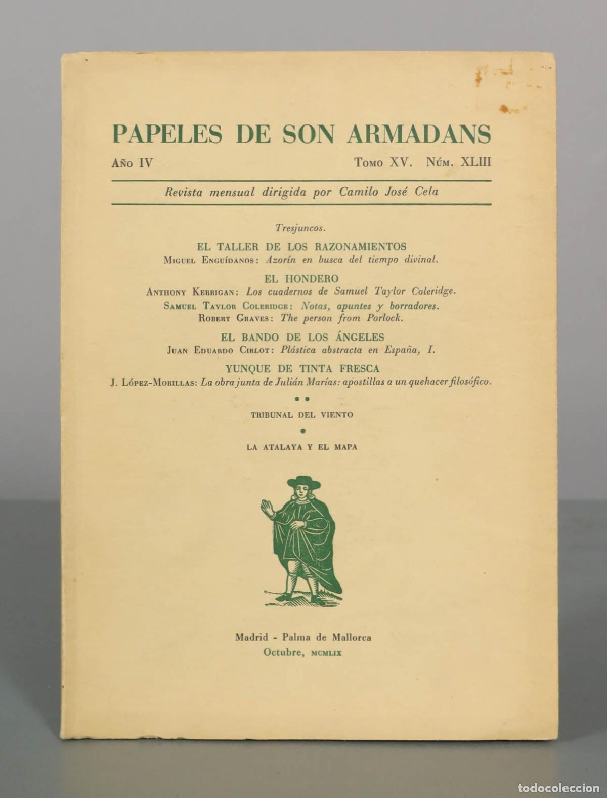 Libros de segunda mano: Papeles de Son Armadans - Camilo Jos&eacute; Cela T0M0 XV.N&Uacute;M. XLIII