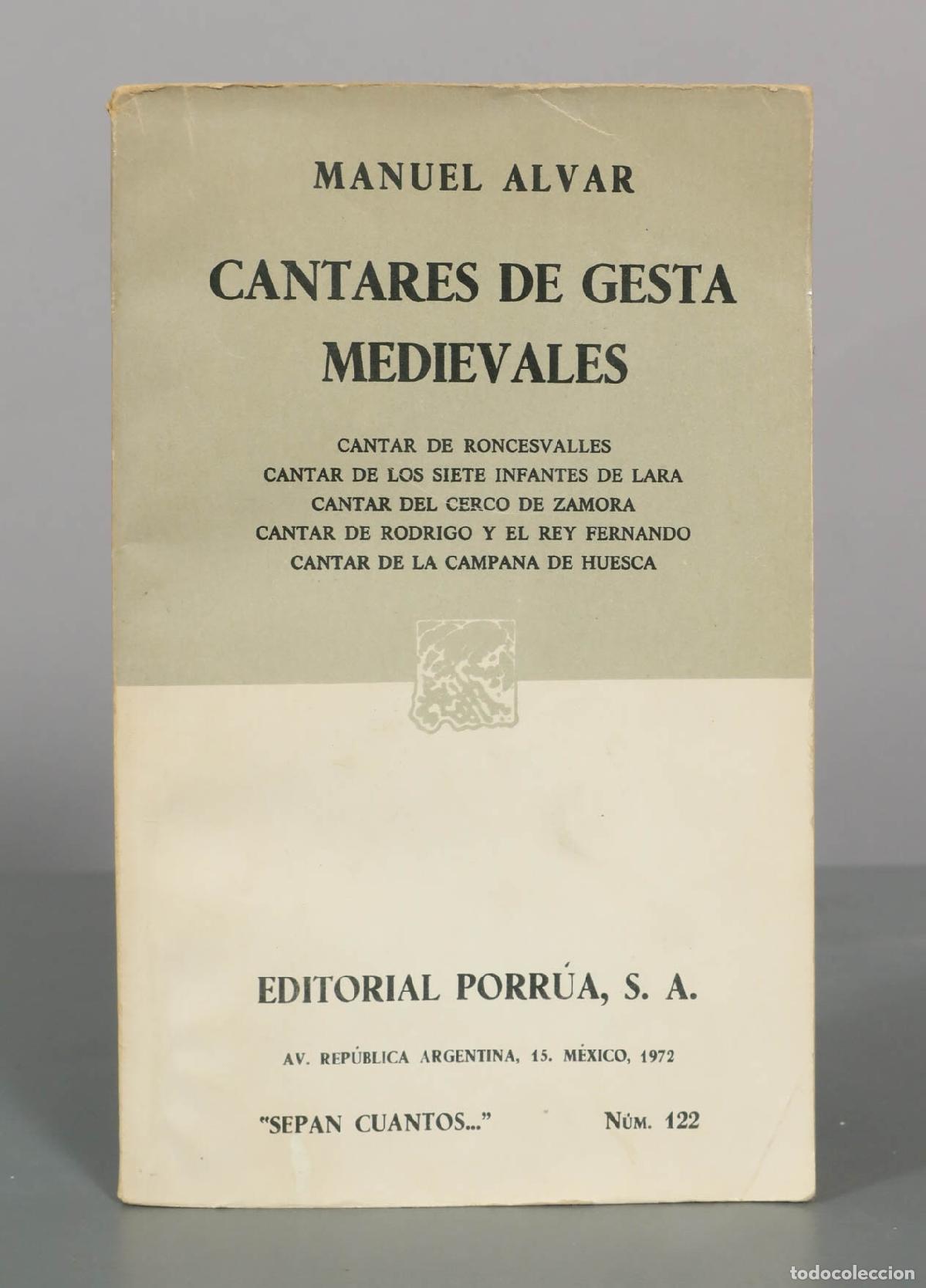 Libros de segunda mano: Cantares de Gesta Medievales - Manuel Alvar - Editorial Porr&uacute;a