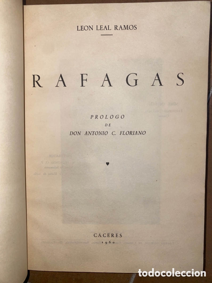 Libros de segunda mano: ANTIGUO LIBRO R&Aacute;FAGAS LEON LEAL CACERES 1960