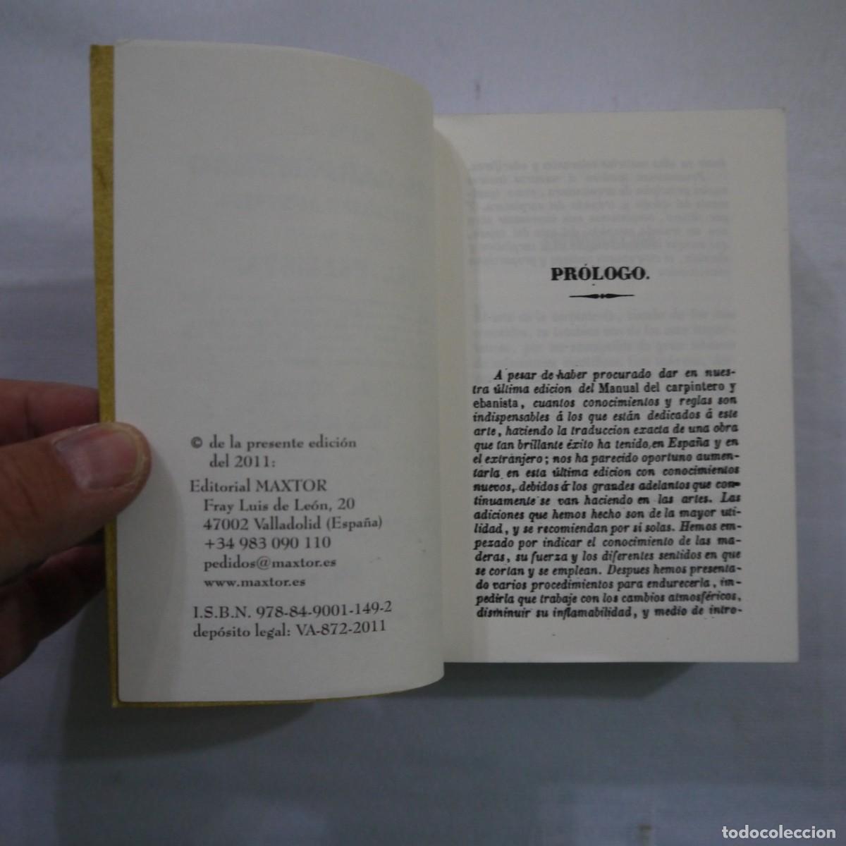 Libros de segunda mano: MANUAL DEL CARPINTERO DE MUEBLES Y EDIFICIOS. SEGUIDO DEL ARTE DEL EBANISTA - MR. NOSBAN - 2011 - Foto 3