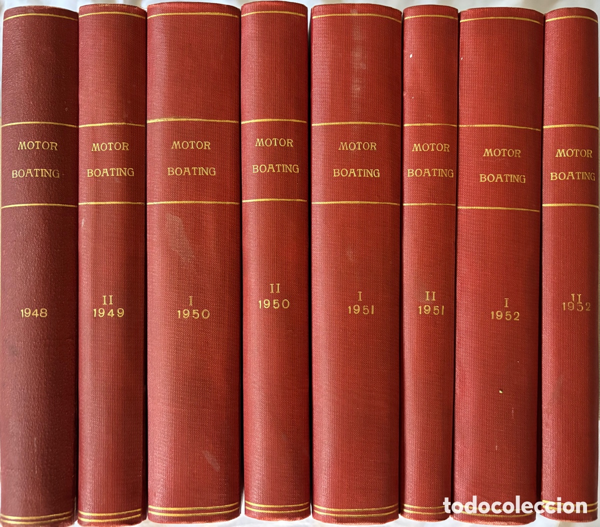 Libros de segunda mano: Lote 8 Tomos Encuadernados Revista N&aacute;utica &rdquo;Motor Boating&rdquo; (1948-1952) - Vintage EE.UU