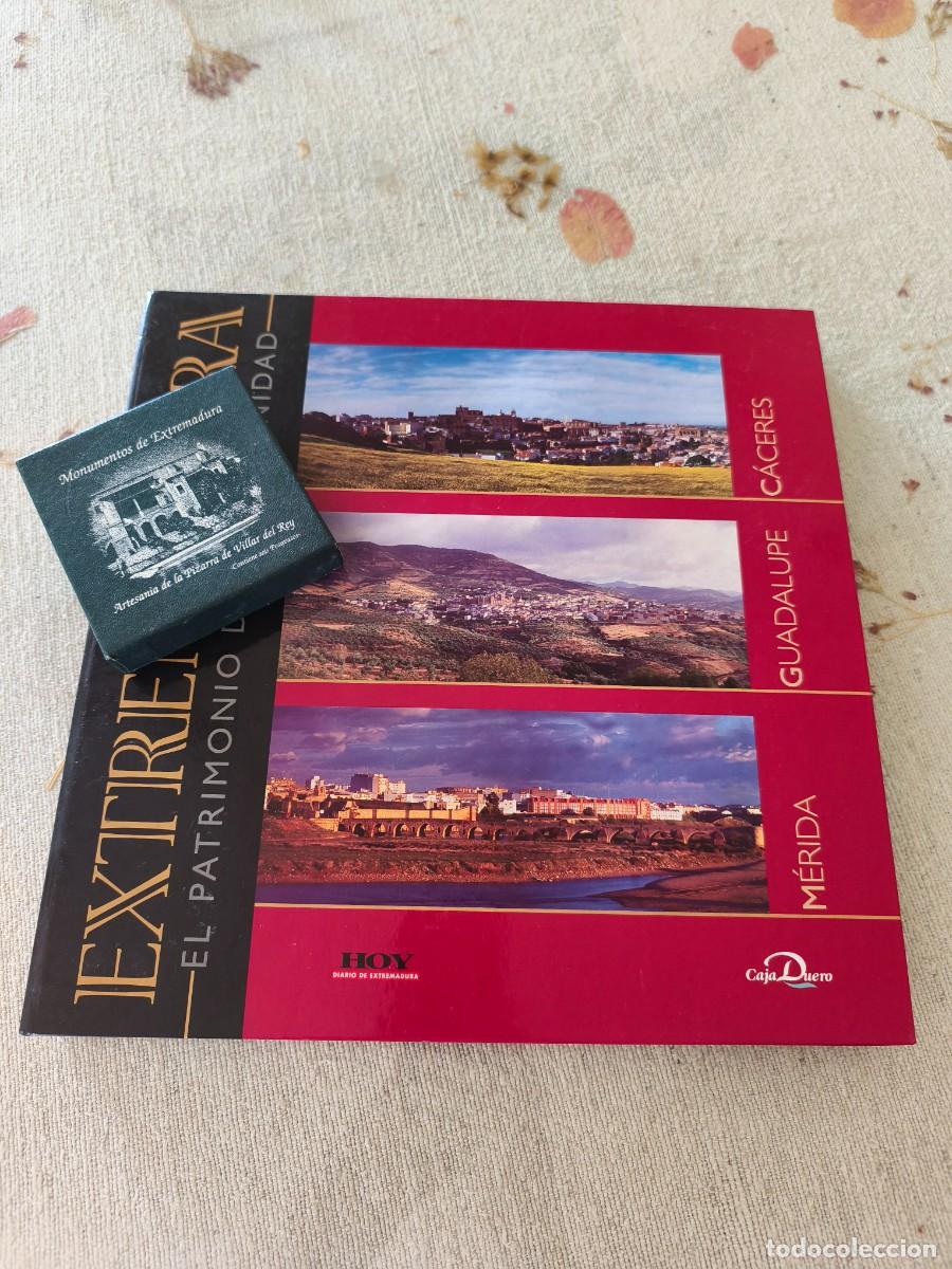 Libros de segunda mano: Libro Extremadura, El Patrimonio de la Humanidad (M&eacute;rida, Guadalupe, C&aacute;ceres) y Posavasos en Pizarra