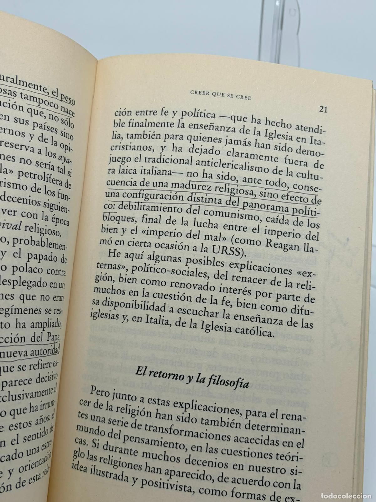 Libros de segunda mano: CREER QUE SE CREE - GIANNI VATTIMO - Foto 2