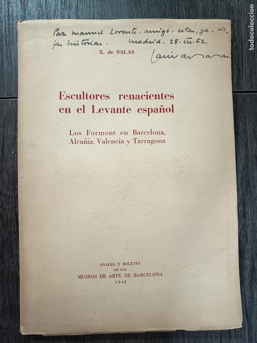 Libros de segunda mano: 1943 - X. DE SALAS. Escultores renacientes en el Levante espa&ntilde;ol